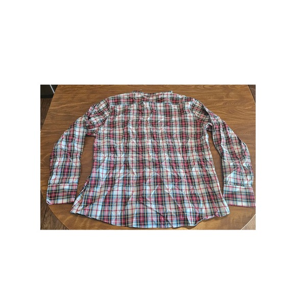 Lands' End No Iron Supima Plaid Long Sleeve Button Down Shirt‎ - Picture 2 of 3